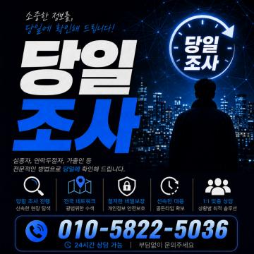 전문적인 방법으로 당일 조사